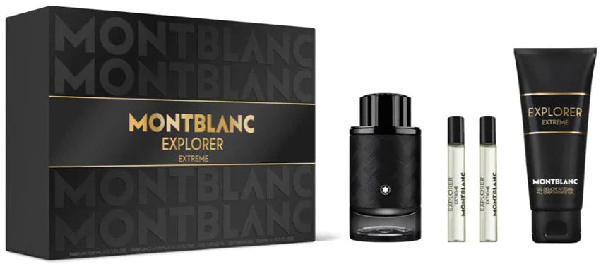 Explorer Extreme Parfum 4-Piece Set By Mont Blanc 3.3oz For Men Parfum Spray