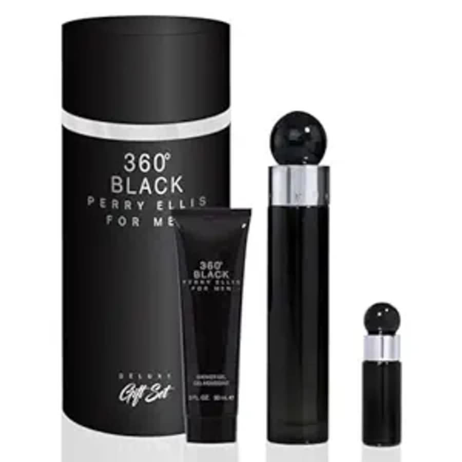 360 Black 4-Piece Set by Perry Ellis 3.4oz Men EDT Spray