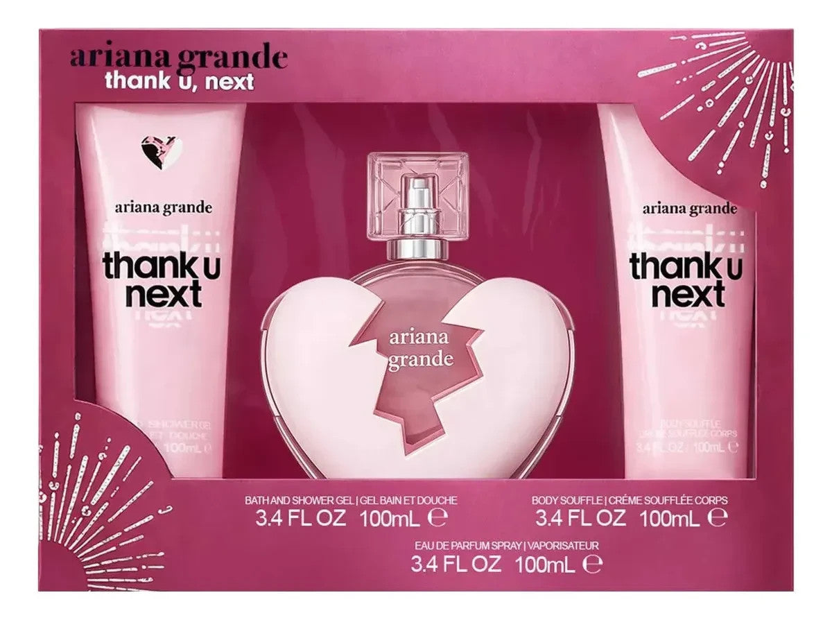 Ariana Grande Thank Unisex Next 3-Piece Set 3.4oz Women EDP Spray by Ariana Grande