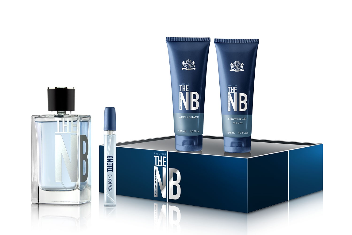 New Brand The NB 4-Piece Set 3.3oz Men EDT Spray by New Brand