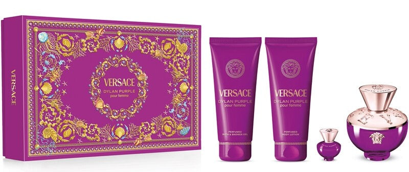 Versace Dylan Purple 4-Piece Set 3.4oz Women EDP Spray by Versace